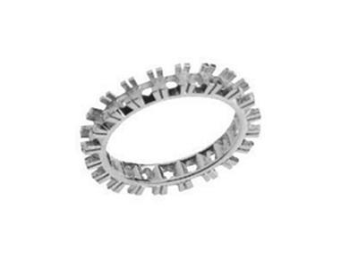 Trauring Mit 4 Krappen Gefasst, 1 Reihe, Weißgold 18k Pd 13,5. Ref. 330 - Standard Bild - 1