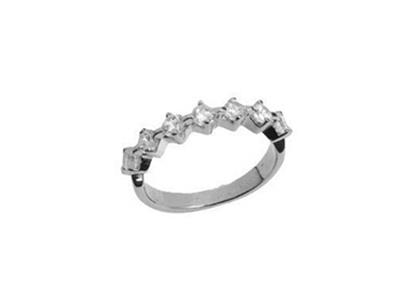 Trauring 4-krappen-fassung, 1 Reihe, Graugold 18k Pd 13,5. Ref. 360 - Standard Bild - 2