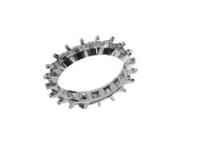 Trauring Gefasst 4 Krappen, 1 Reihe, Graugold 18k Pd 13,5. Ref. 370