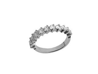 Trauring Mit Versetzte Krappenfassung 1 Reihe, 18k Weißgold Pd 13,5. Ref. 391 - Standard Bild - 2