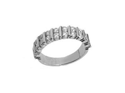 Vollständige Barren-trauring 2-reihig, 18k Weißgold Pd 13,5. Ref. 452 - Standard Bild - 2