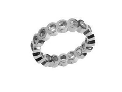 Trauring In Zargenfassung 1 Reihe, Weissgold 18k Pd 13,5. Ref. 480