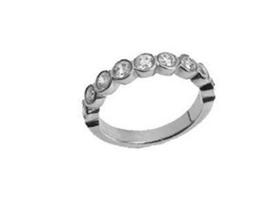 Trauring In Zargenfassung 1 Reihe, Weissgold 18k Pd 13,5. Ref. 480 - Standard Bild - 2