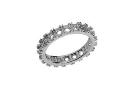 Trauring Mit 4-krappen-fassung, 1 Reihe, Graugold 18k Pd 13,5. Ref. 500