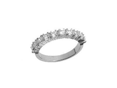 Trauring Mit Krallenfassung, 18k Weißgoldpd 13,5. Ref. 580 - Standard Bild - 2