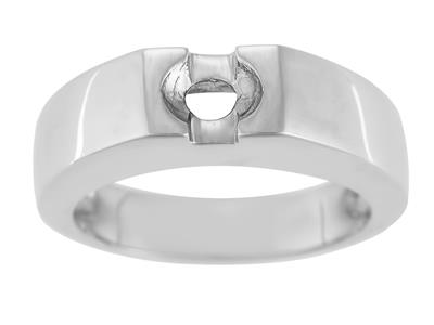 Solitär-ring Für 6 MM Große Steine,breite 5,8 Mm, 800er Graugold. Ref . Sf60-90 - Standard Bild - 2
