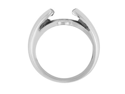 Solitär Für Runden Stein 8 Mm, 800er Graugold. Ref. Bg248