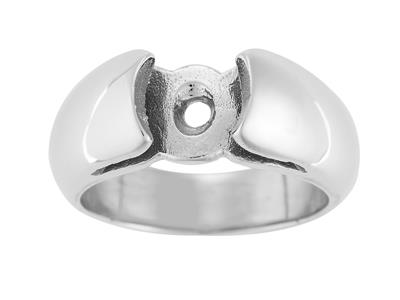 Solitär Für Runden Stein 8 Mm, 800er Graugold. Ref. Bg248 - Standard Bild - 2