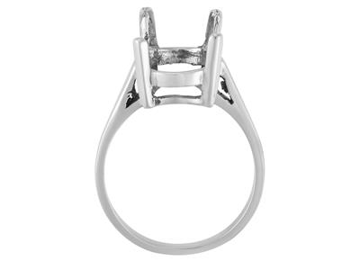 Ring In 4-krallen-fassung Für Ovalen Stein Von 14 X 10 Mm, 800er Weigold. Ref. 15371