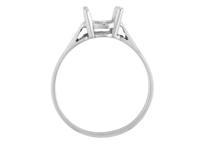 Ring In 4-krappen-fassung Für Ovalen Stein Von 9 X 7 Mm, 800er Weigold. Ref. 15367