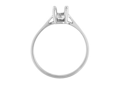 Ring In 4-krallen-fassung Für Einen Ovalen Stein Von 7 X 5 Mm, 800er Weigold. Ref. 15366