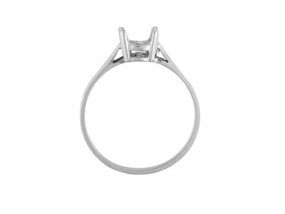 Ring In 4-krallen-fassung Für Ovalen Stein Von 8 X 6 Mm, 800er Weigold. Ref. 15363