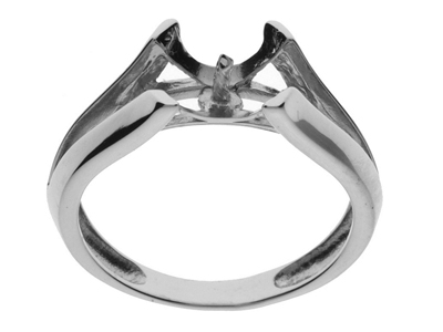 Ring Für Eine 8 Bis 9 MM Groe Perle, 18k Weigold, Rhodiniert. Ref. Bg167