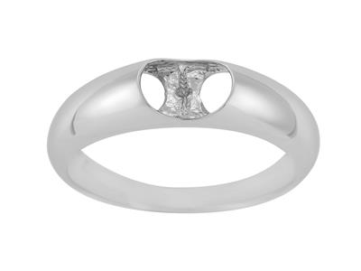 Ring Für Eine Perle Von 7 Bis 9 Mm, 18k Weißgold. Ref. Bg138 - Standard Bild - 2