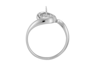 Ring Für Eine Perle Von 7 Bis 9 Mm,18k Weigold. Ref. Bg51
