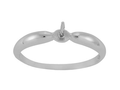 Ring Für Eine Perle Von 7 Bis 10 Mm, 18k Weißgold. Ref. Bg28 - Standard Bild - 2