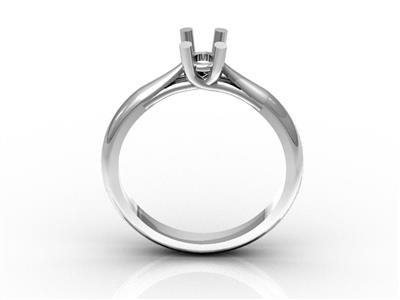 Solitär Mit 4 Gekreuzten Krallen Für Steine Von 4,5 Mm, 18 Karat Weigold, Finger 53. Ref. 3420