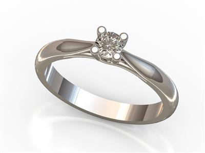 Solitär Mit 4 Gekreuzten Krallen Für Steine Von 5,5 Mm, 18 Karat Weißgold, Ringgröße 53. Ref. 3420 - Standard Bild - 2