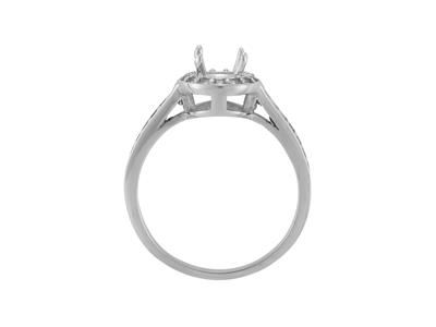 Ring Mit Umrandung, Mittelstein 5,60 Mm, 800 Tausendstel Graugold