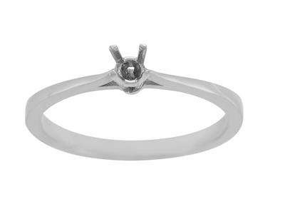 Solitär Mit 4 Krappen Für 2,6 MM Große Steine, 800er Graugold. Ref. Ar15/20 - Standard Bild - 2