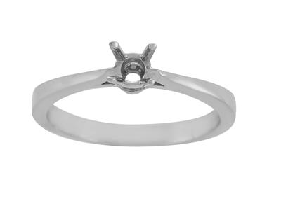 Solitär Mit 4 Krappen Für 3,5 MM Große Steine, 800er Weißgold. Ref. Ar40/50 - Standard Bild - 2