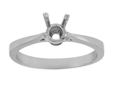 Solitär Mit 4 Krappen Für 4,5 MM Große Steine, 18k Graugold. Ref. Ar70/90 - Standard Bild - 2