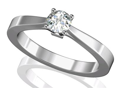 Solitär Mit 4 Krappen Für 4,5 MM Große Steine, 18k Graugold. Ref. Ar70/90 - Standard Bild - 3