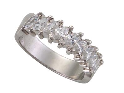 Navette Ehering, 18k Weissgold Pd