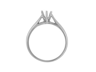 Solitär Mit 6 Krallen Für Stein 5 Mm, 18k Weigold. Ref. 25377