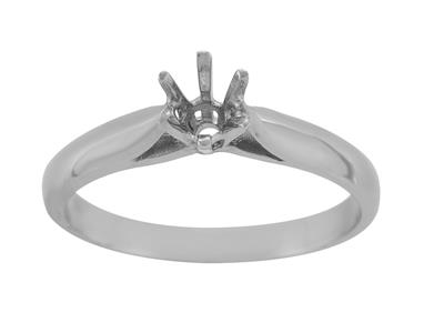 Solitär Mit 6 Krallen Für Stein 5 Mm, 18k Weißgold. Ref. 25377 - Standard Bild - 2