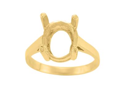 Ring In 4-krallen-fassung Für Einenovalen Stein Von 12 X 10 Mm, 18k G Elbgold. Ref. 15370 - Standard Bild - 2