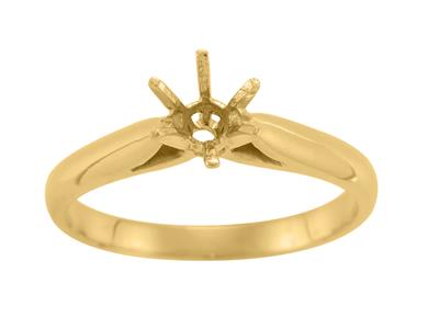 Solitär Mit 6 Krappen Für Einen 5,9mm Großen Stein, 18k Gelbgold. Ref . 25378 - Standard Bild - 2