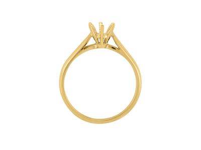 Solitär Mit 6 Krappen Für Einen 6,1 MM Groen Stein, 18k Gelbgold. Ref. 25379