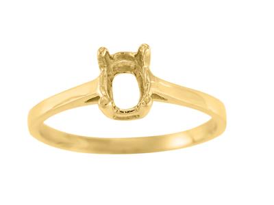 Ring In 4-krallen-fassung Für Einenovalen Stein Von 7 X 5 Mm, 18k Gel Bgold. Ref. 15366 - Standard Bild - 2