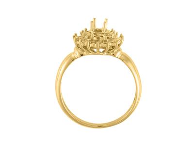 Ring Mit Umrandung, Runder Mittelstein 4,5 Mm, 18k Gelbgold. Ref. 19403 - Standard Bild - 1