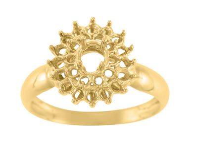 Ring Mit Umrandung, Zentraler Stein4,5 Mm, 18k Gelbgold. Ref. 19403 - Standard Bild - 2
