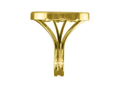 Ring Für 10-franc-münzen, Unsichtbare Krappenfassung, Gelbgold 18k - Standard Bild - 2