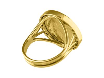 Ring Für 10-franc-münzen, Unsichtbare Krappenfassung, Gelbgold 18k - Standard Bild - 3