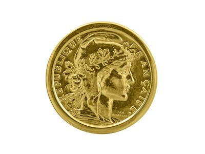 Ring Münzhalter 10 Franken, Unsichtbare Geschlossene Fassung, 18k Gelbgold - Standard Bild - 5