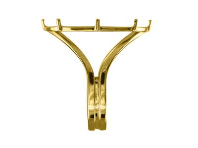 Ring Als Münzhalter Für 20 Franken,krallenfassung, 8 Krappen, Durchbr Ochener Ringkörper, Gelbgold 18k - Standard Bild - 2