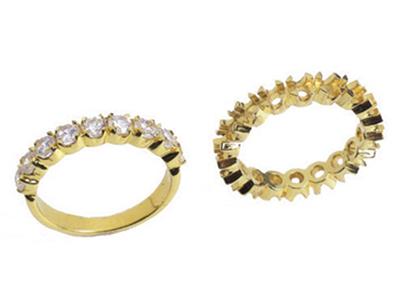 Ring Krallenfassung, 4 Krappen, 1 Reihe, 18k Gelbgold. Ref. 585/5044 - Standard Bild - 3