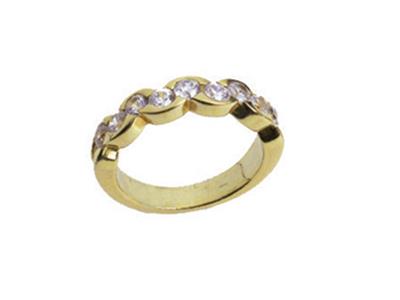 Ring Mit Halb Offener Fassung, 18k Gelbgold. Ref. 800 - Standard Bild - 2