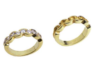 Ring Mit Halb Offener Fassung, 18k Gelbgold. Ref. 800 - Standard Bild - 3