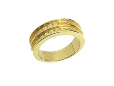 Trauring Mit Schienenfassung 2 Reihen, 18k Gelbgold. Ref. 00102 - Standard Bild - 1