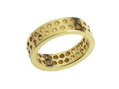 Ehering Mit Grainfassung 2 Reihen, 18k Gelbgold. Ref. 112 - Standard Bild - 1