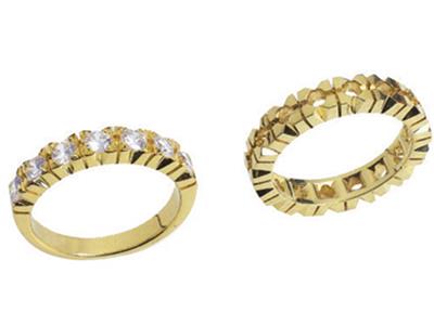Ehering Mit 4 Griffen, 1 Reihe, Gelbgold 18k. Ref. 304 - Standard Bild - 3