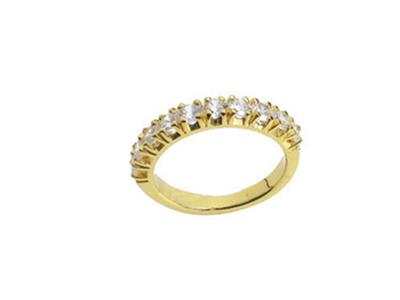 Trauring Mit Schienenfassung 1 Reihe, 18k Gelbgold. Ref. 306/5005 - Standard Bild - 2