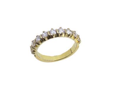 Trauring 4-krappen-fassung, 1 Reihe, Gelbgold 18k. Ref. 308 - Standard Bild - 2