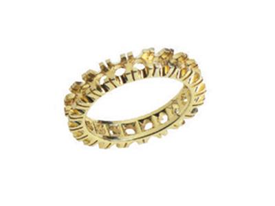Ring Mit 4-krappenfassung, 1 Reihe,18k Gelbgold. Ref. 318
