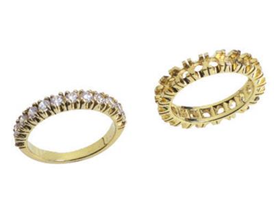 Ring Mit 4-krappenfassung, 1 Reihe,18k Gelbgold. Ref. 318 - Standard Bild - 3